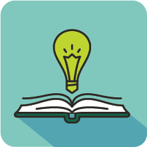 Open book with lightbulb icon