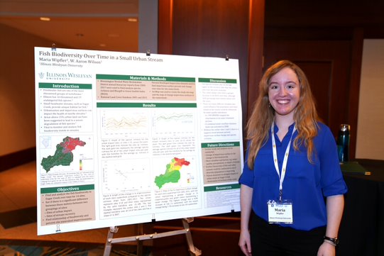 Maria Wipfler ‘19 conducted a study on the effects of urbanization on fish biodiversity
