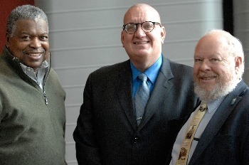 Community member Willie Brown, speaker Ed Yohnka, and Professor Vernon Burton at the 2015 MLK Teach-In