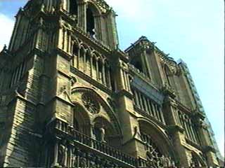 Notre Dame de Paris facade close up