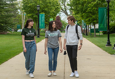 Students walking on campus