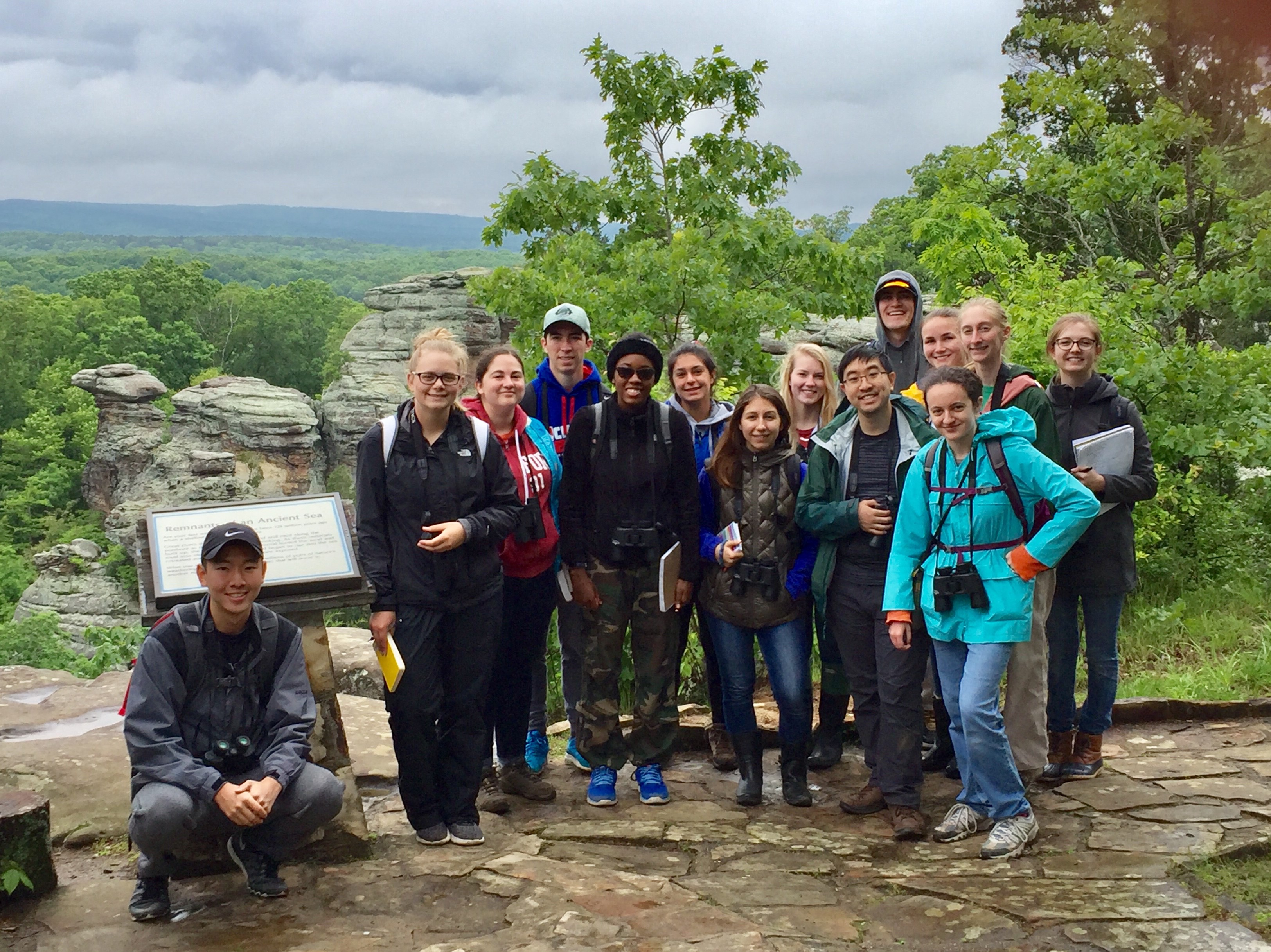 A group of students in Field Ornithology course