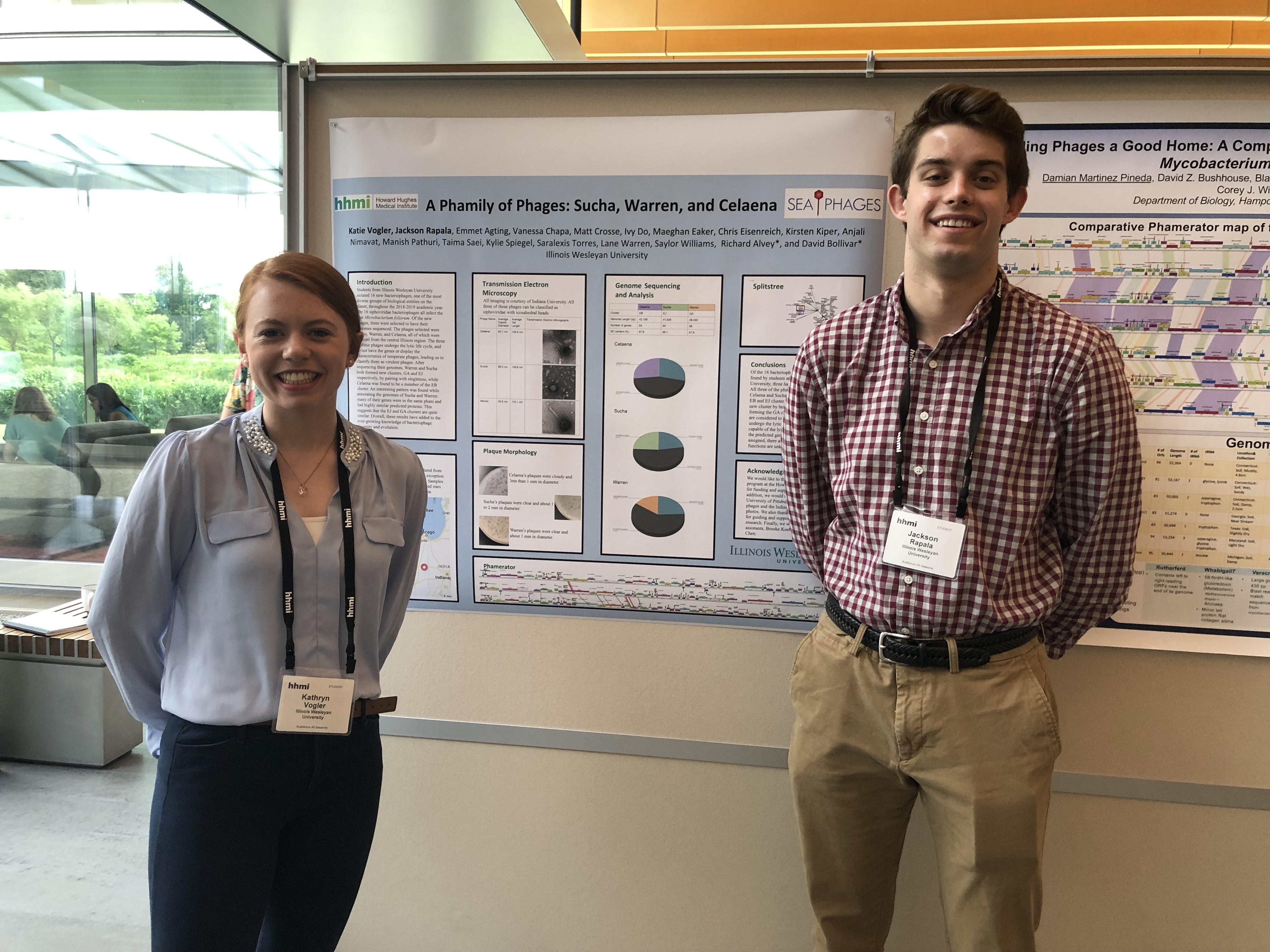 Katie Vogler ’22 & Jackson Rapala ’22 presenting their research at the Howard Hughes Medical Institute Science Education Alliance SymposiumEducation Alliance Symposium
