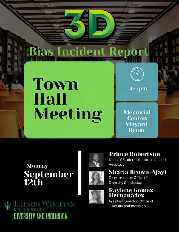 A promotional flyer that discussed the results from the previous year's bias incident report.