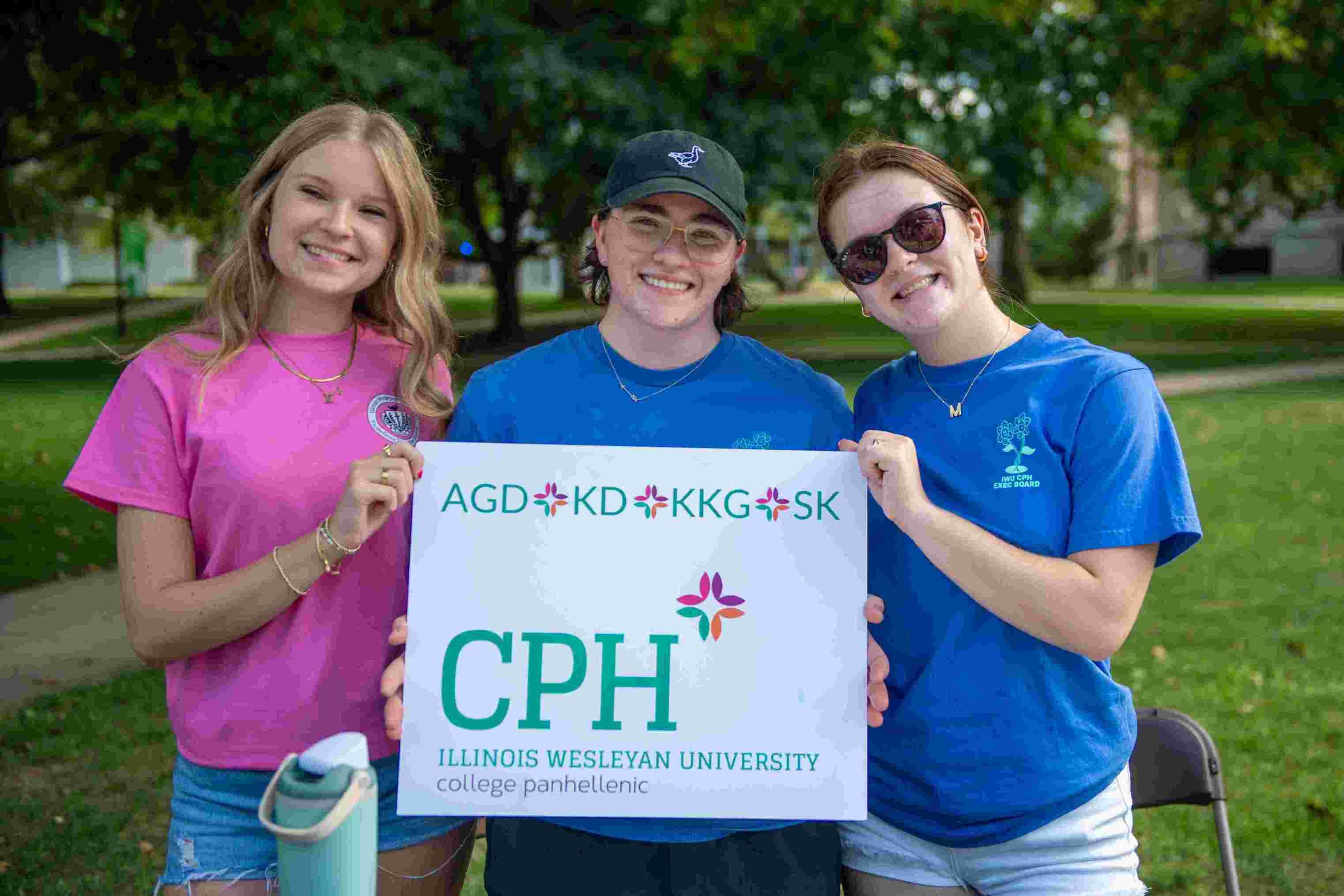 Panhellenic Council on steps of State Farm Hal
