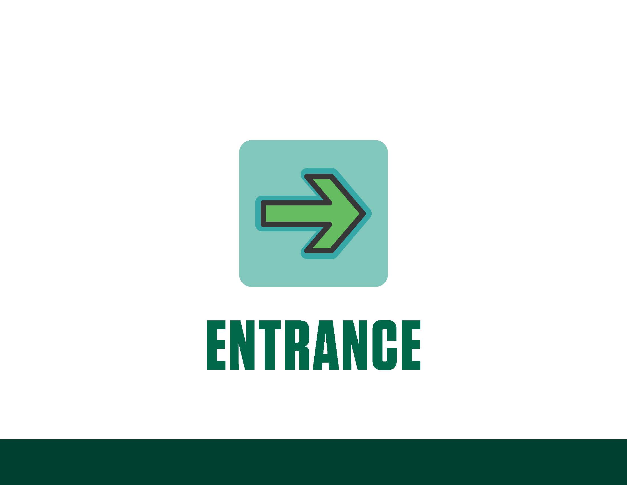 COVID sign - entrance, right arrow