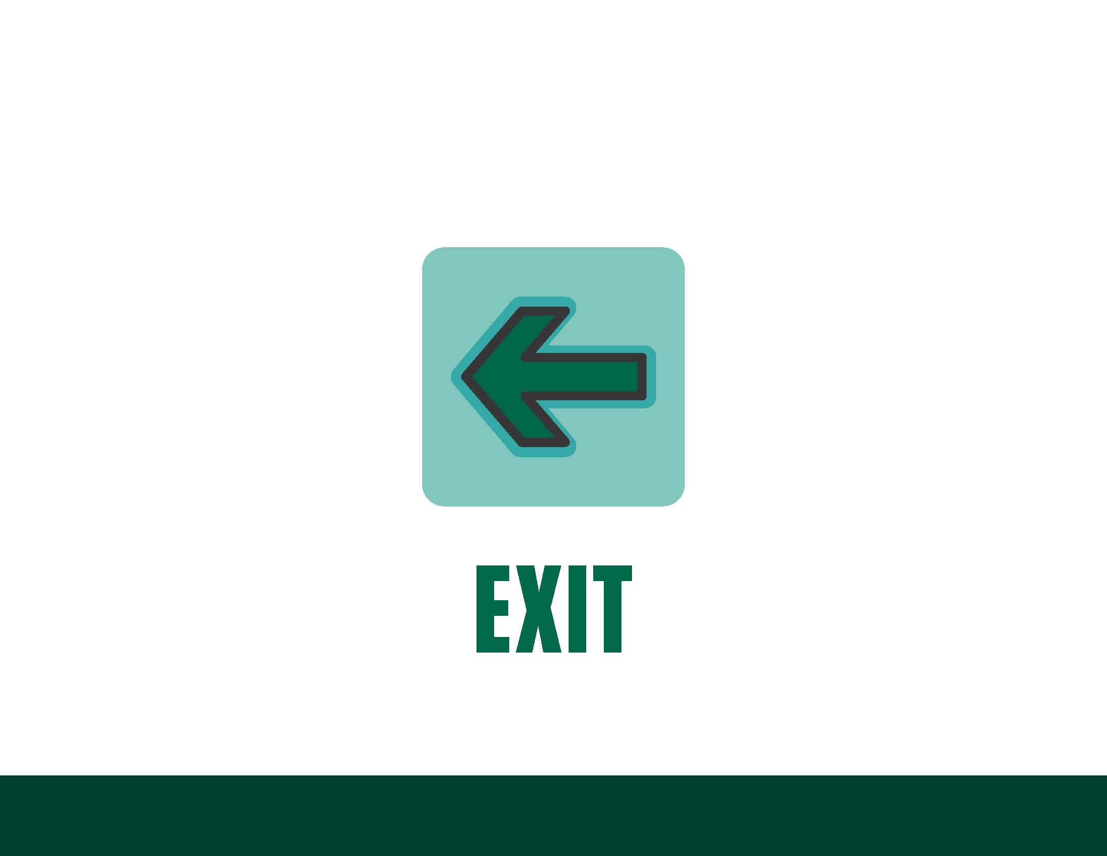 COVID sign - exit, left arrow