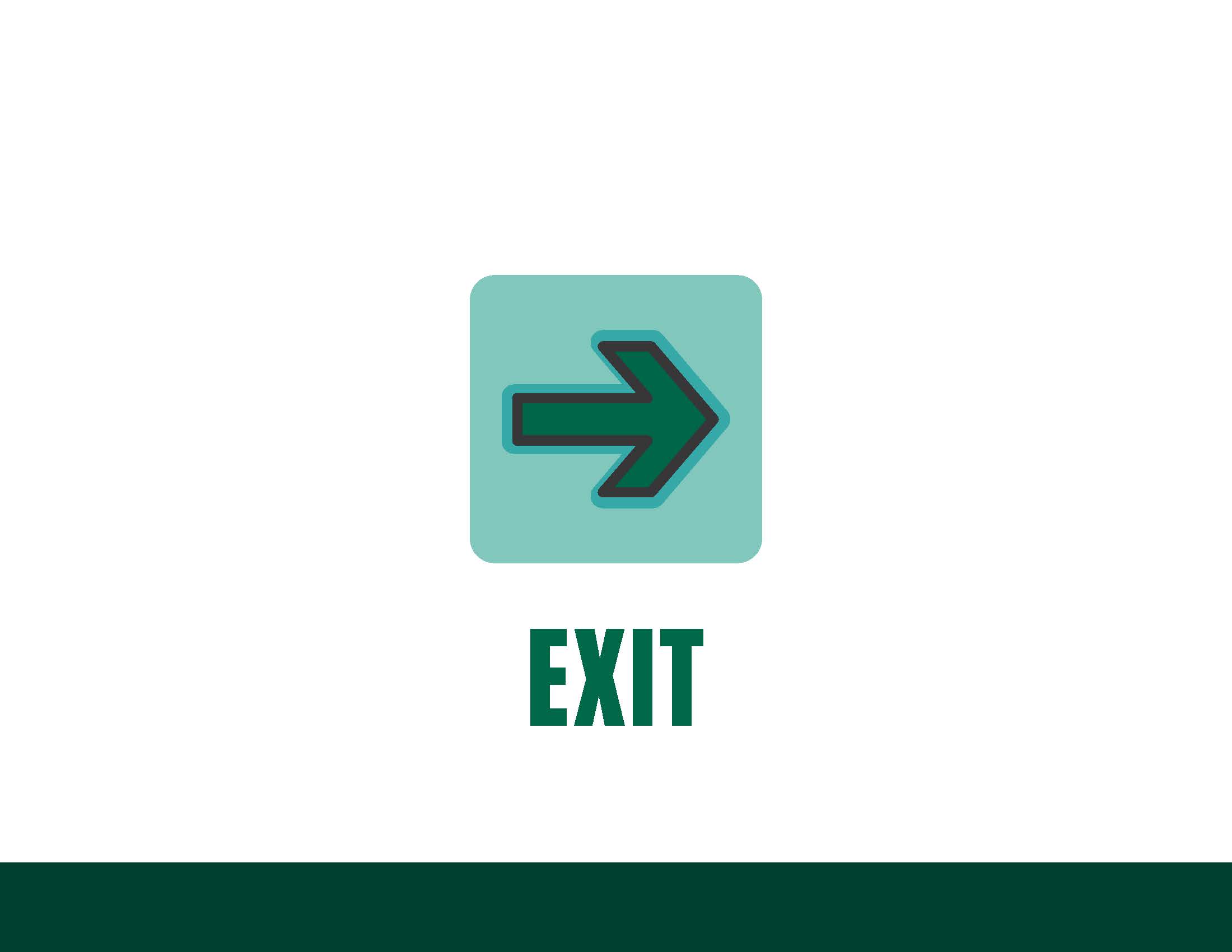COVID sign - exit, right arrow