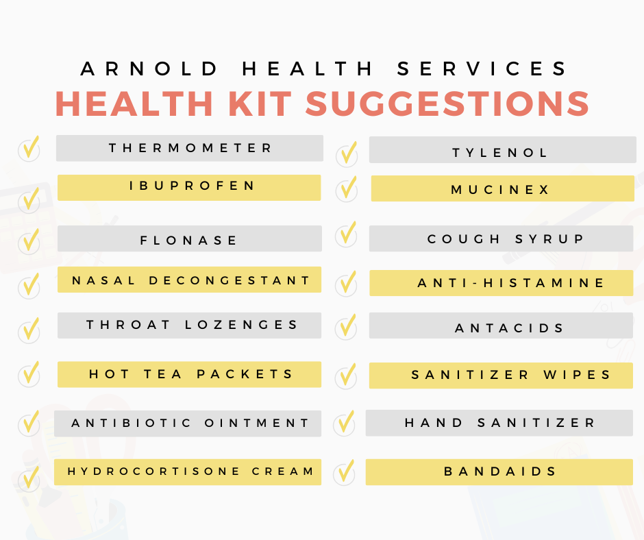 Student Health Kit Suggestions