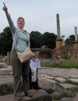 Amy Pointing in Pompeii