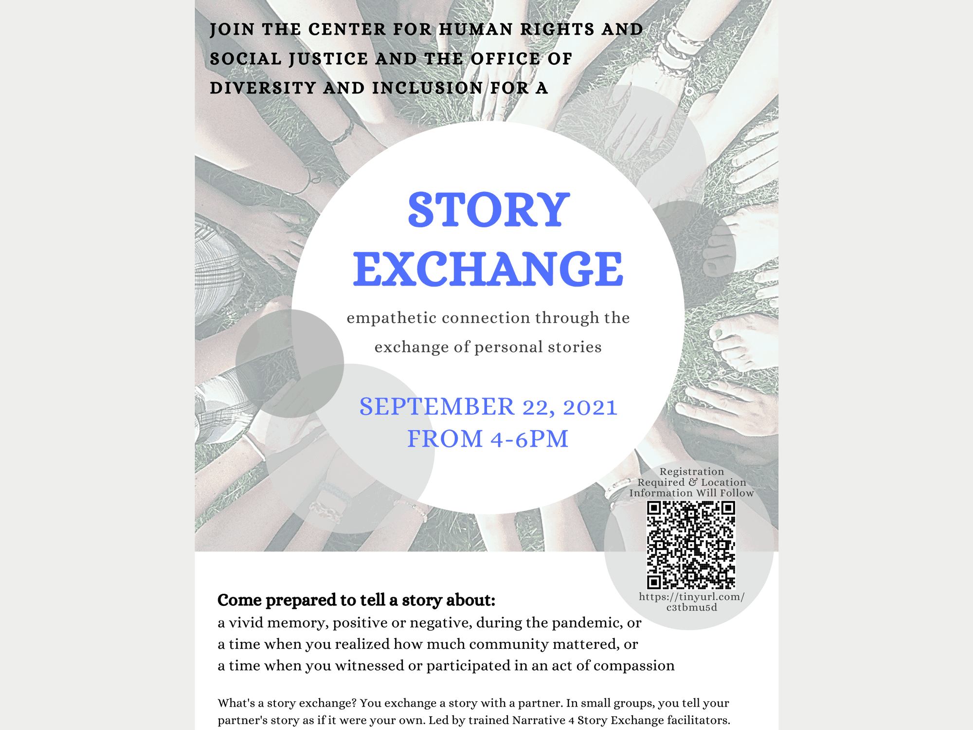 Poster for the Story Exchange event