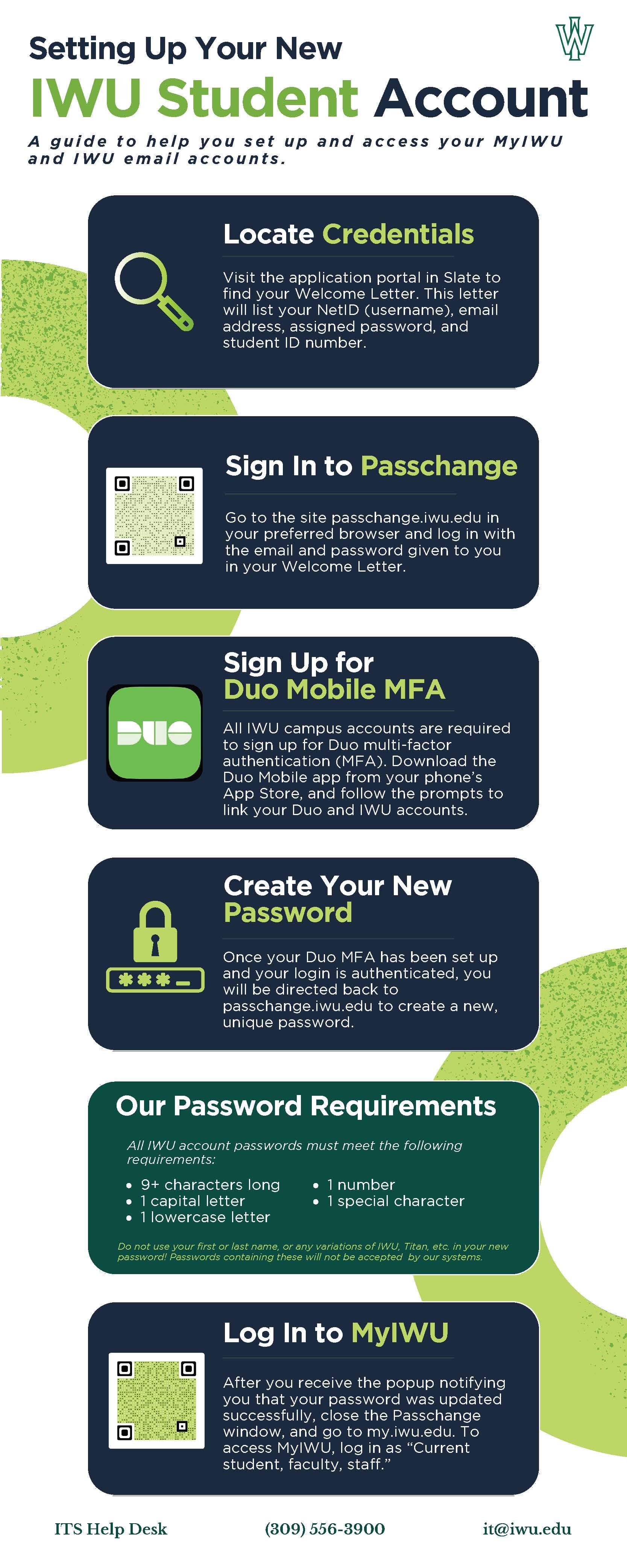 An image illustrating how to set up a new iwu account