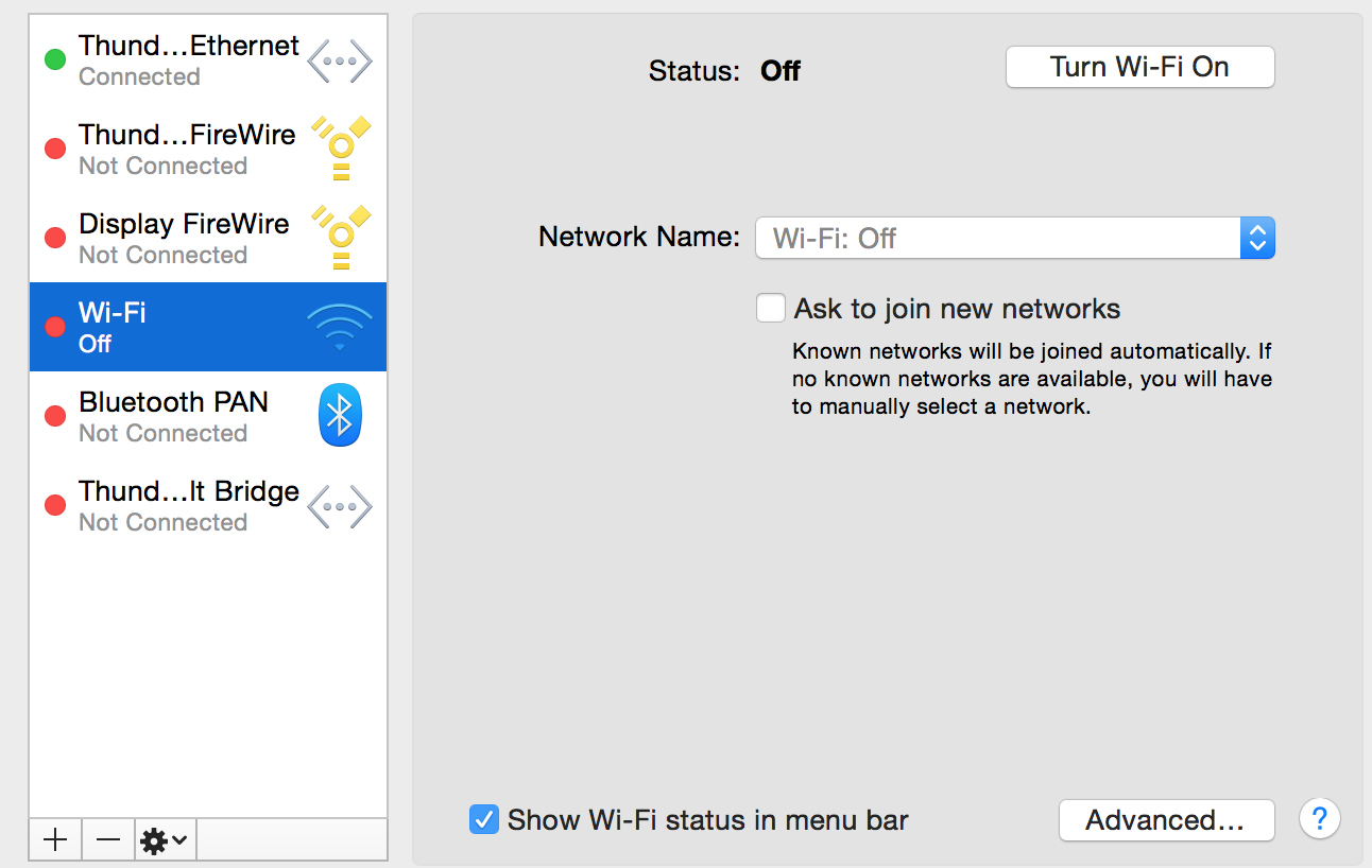 Wireless Off Wi-Fi OFF