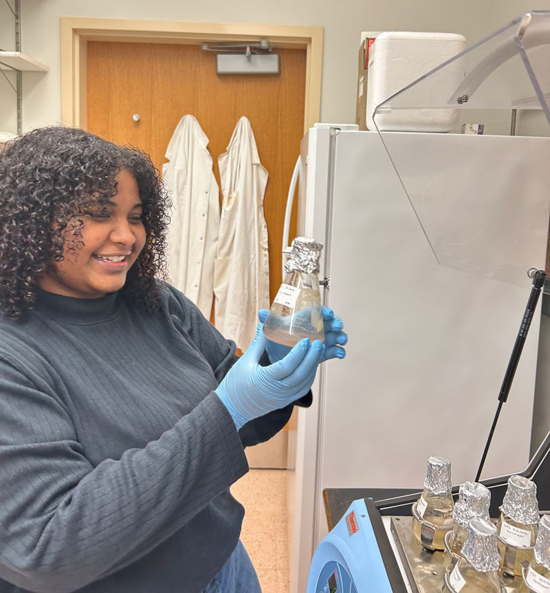 Student in lab