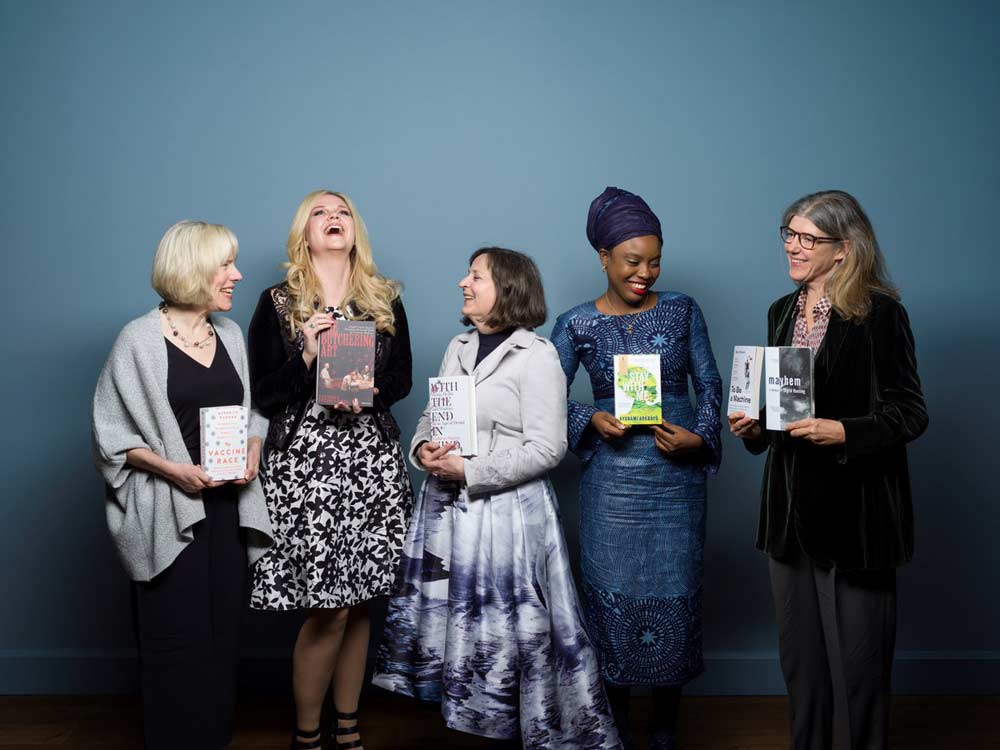 Fitzharris (second from left) is photographed with authors shortlisted for the 2018 Wellcome Book Prize.