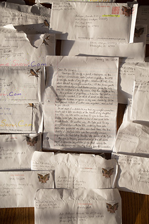 Vicary regularly corresponds with incarcerated individuals as part of her true crime research.