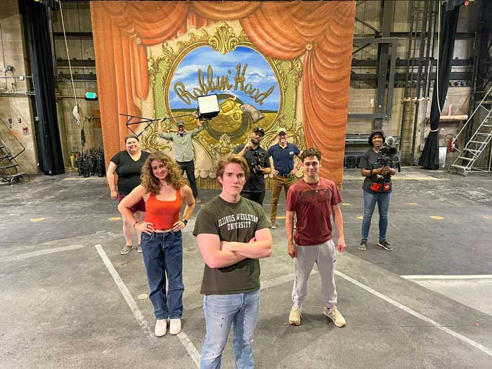 Ethan Smith ’23 (front) represented the theatre department in his feature on The College Tour.
