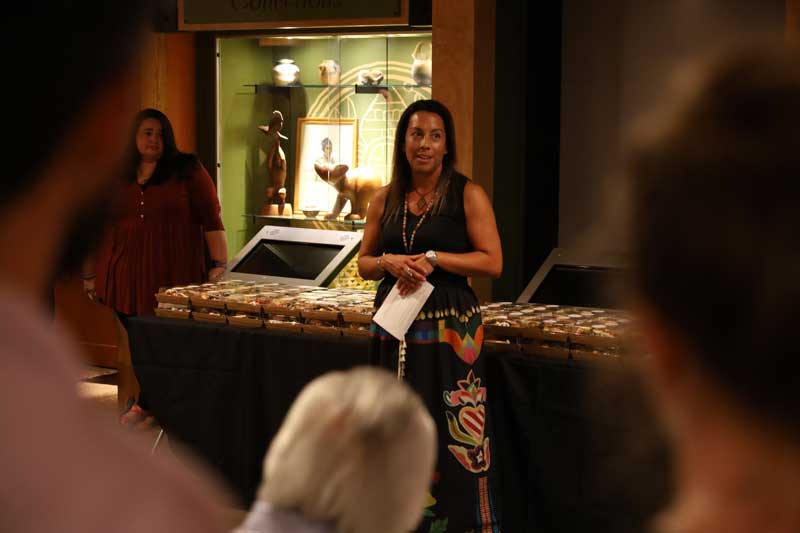 Shana introduces museum visitors to the “Disruption” exhibit. Photo credit: Museum of the Cherokee Indian. Photo credit: Museum of the Cherokee Indian.