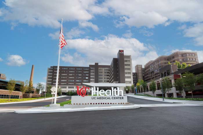 The recently renovated main entrance of the UC Medical Center. Photo credit: UC Health