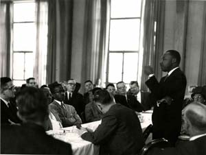 Martin Luther King Jr. speaking at Illinois Wesleyan in 1961