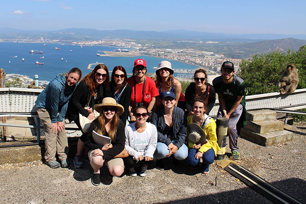 Participants in "Primates in Our Midst" pose in Gibraltar.