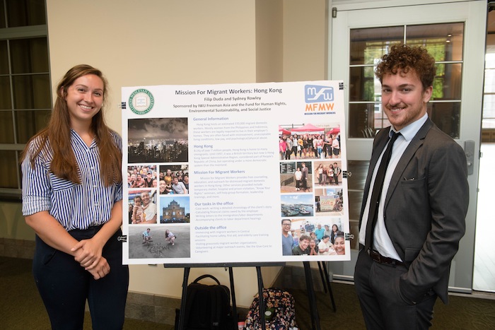 Duda and Rowley at poster presentation