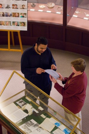 Meg Miner working with a student 