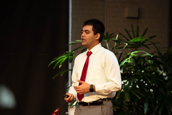 Niyant speaking at the TEDx event 
