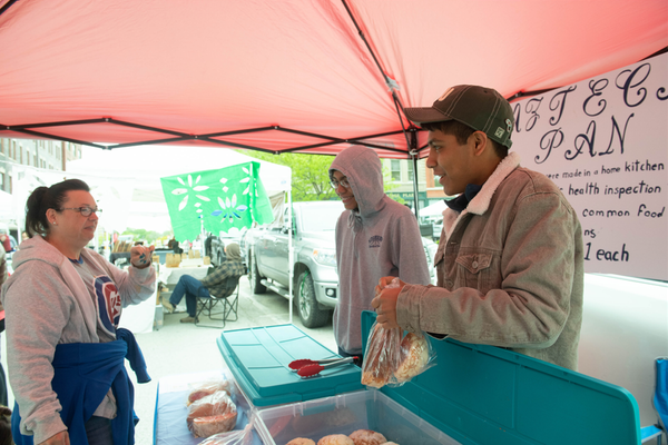 Juan serving customers