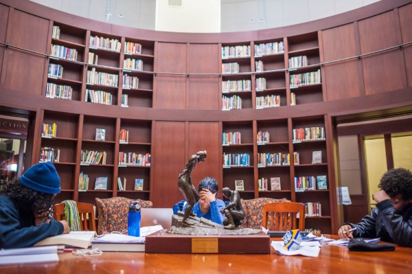 students studying in Ames Library