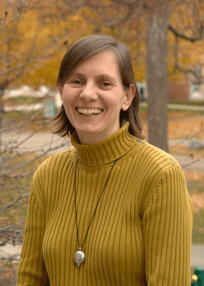 Carolyn Nadeau on the quad