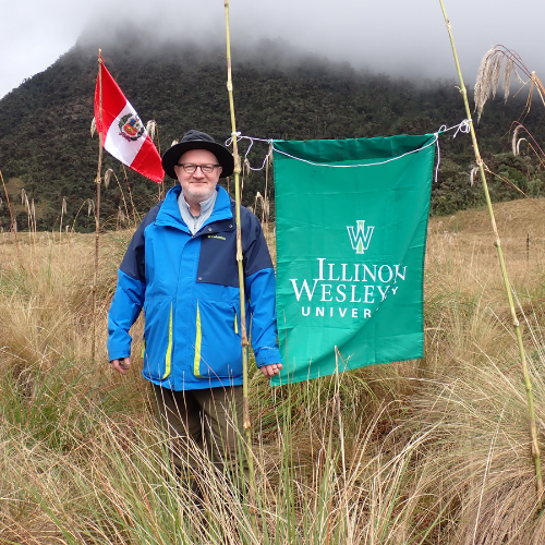 Edgar Lehr with IWU flag