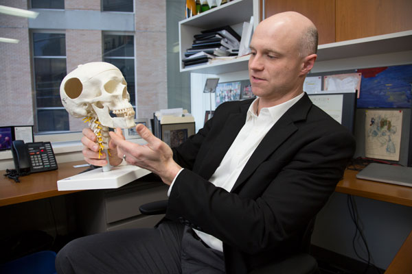 William Murphy holding skull