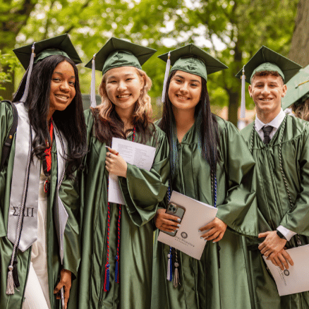 Students pose at 2024 commencement ceremony