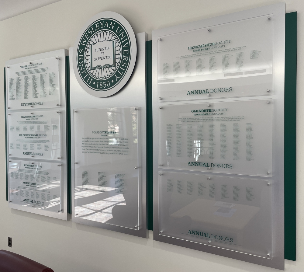 Nell Eckley Lounge donor wall