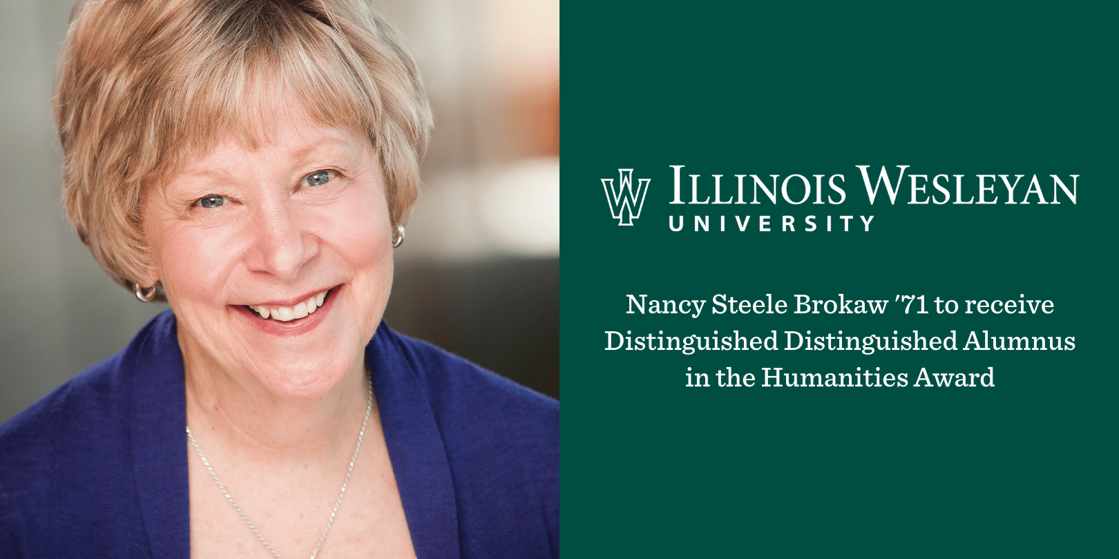 nancy steele brokaw to receive distinguished alumnus in the humanitities award