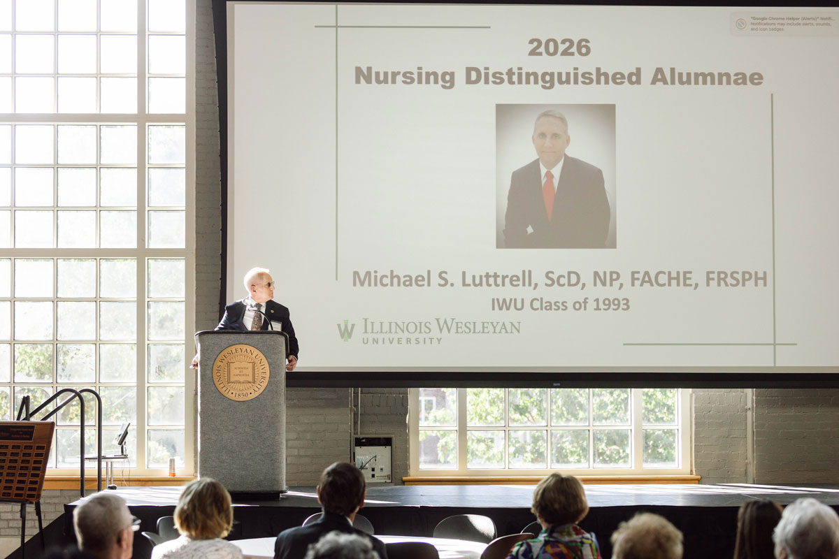 Michael Luttrell ‘93 honored as the 2026 Distinguished Alumnus at the Illinois Wesleyan School of Nursing and Health Sciences Distinguished Alumni Ceremony