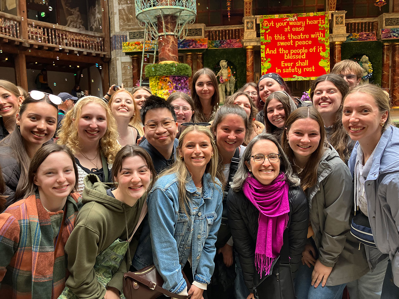 Group photo at the Globe Theatre