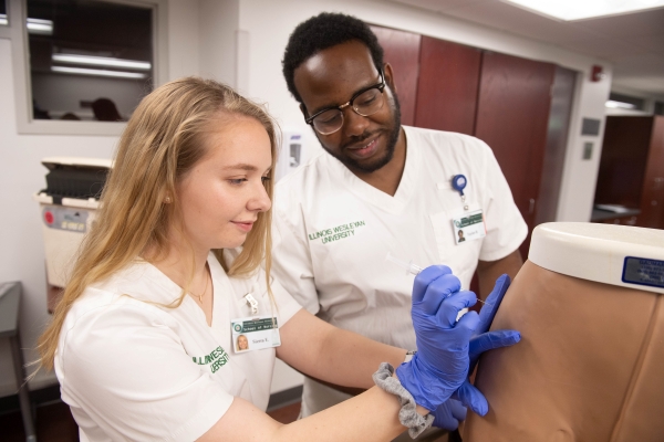 IWU nursing students in the lab