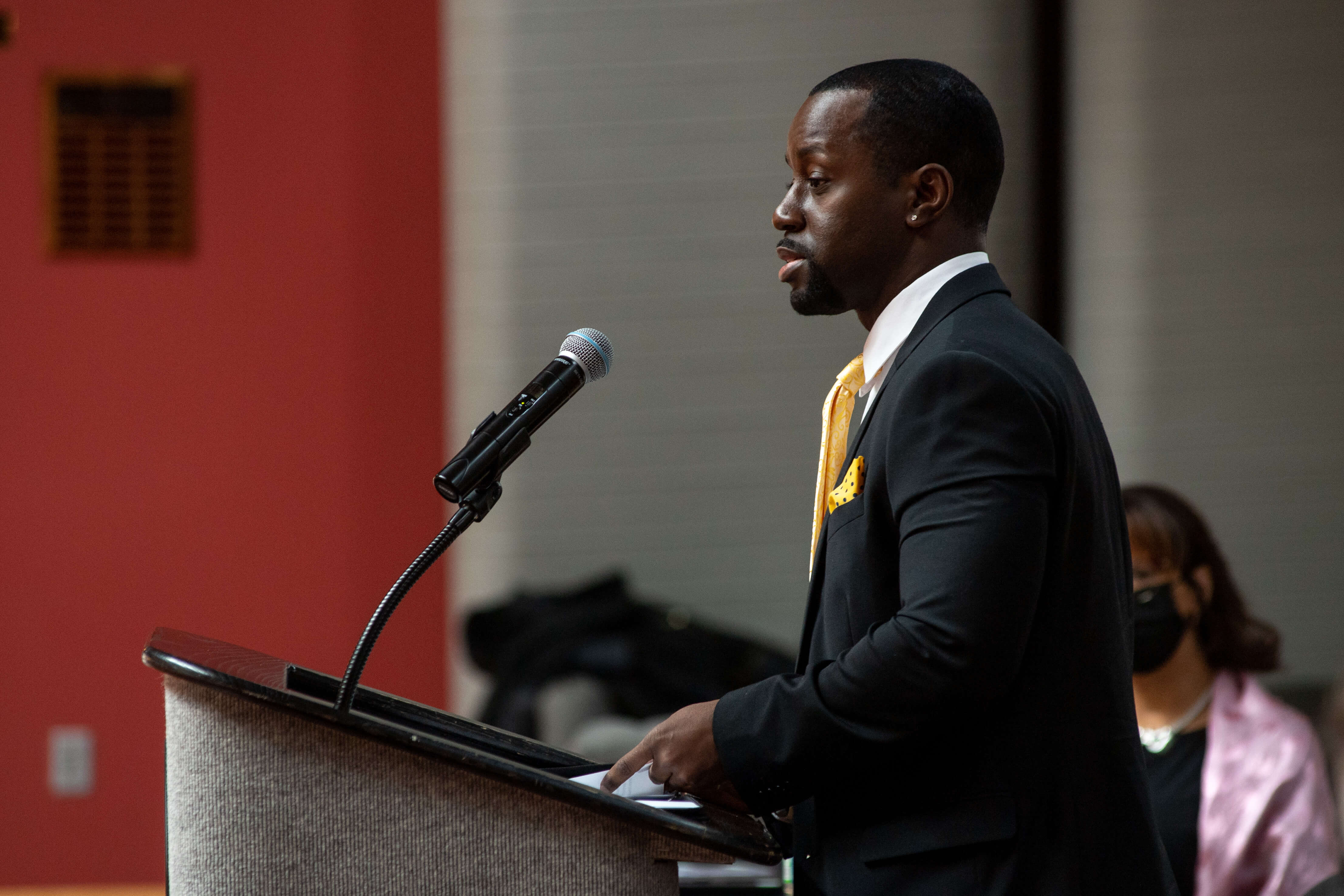 Dr. Lewis speaking at the event