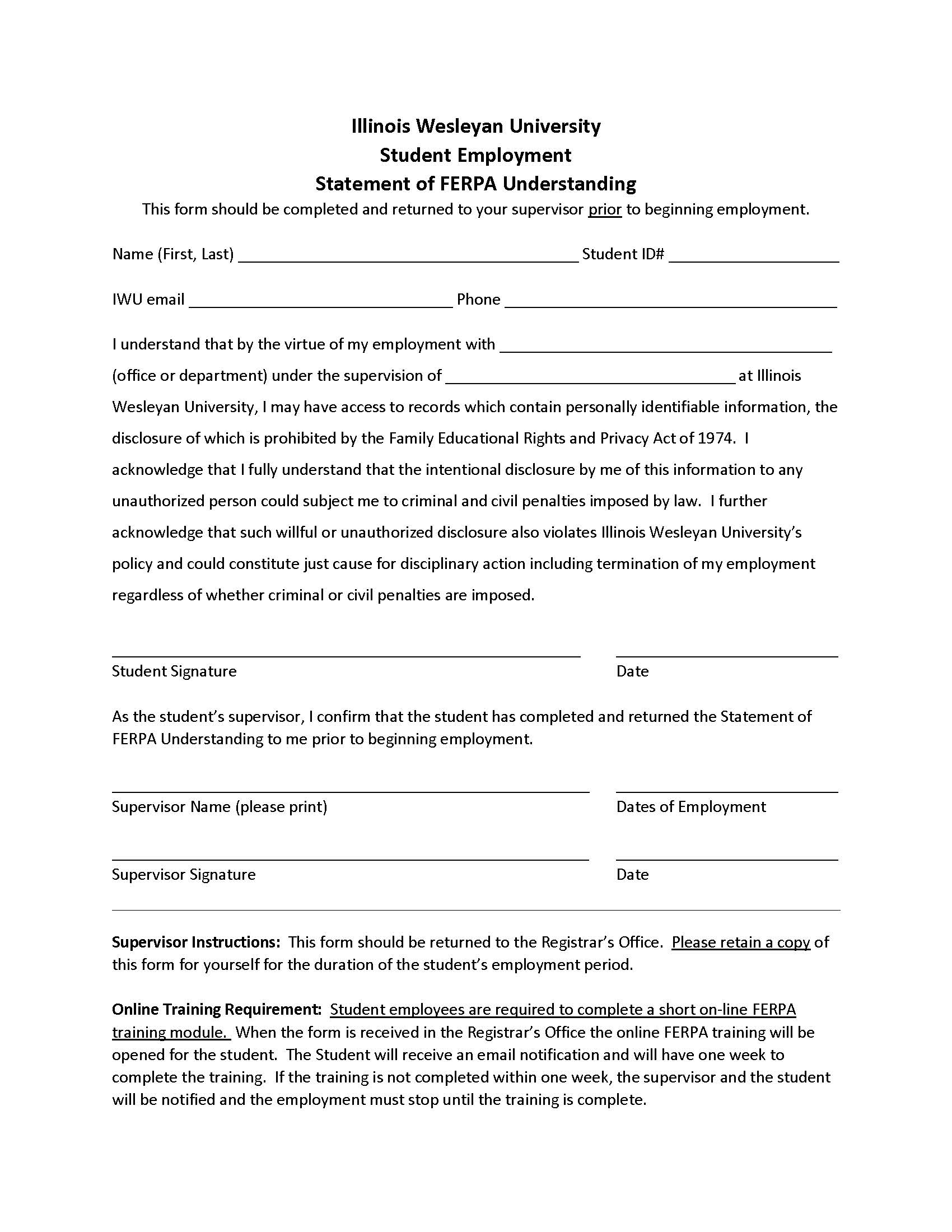 FERPA Student Employees