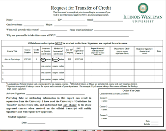 Transfer of credit