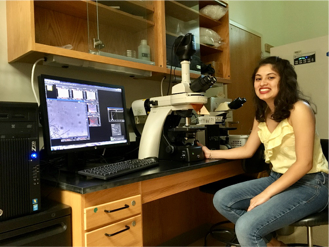 Ria Samir in the lab