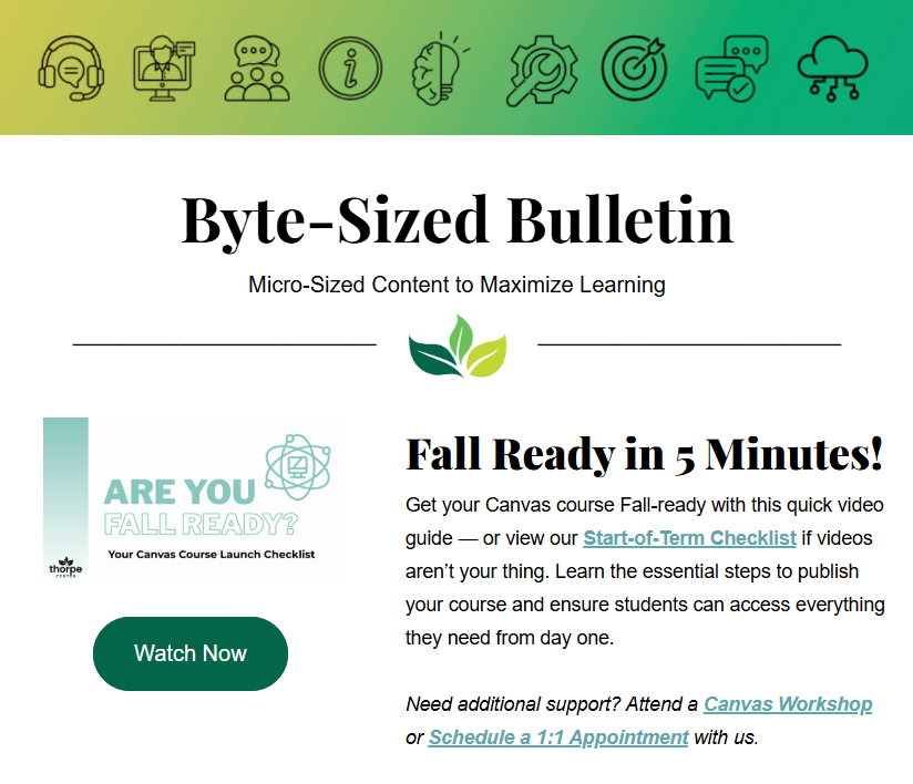 screencapture of byte sized bulletin august 2025