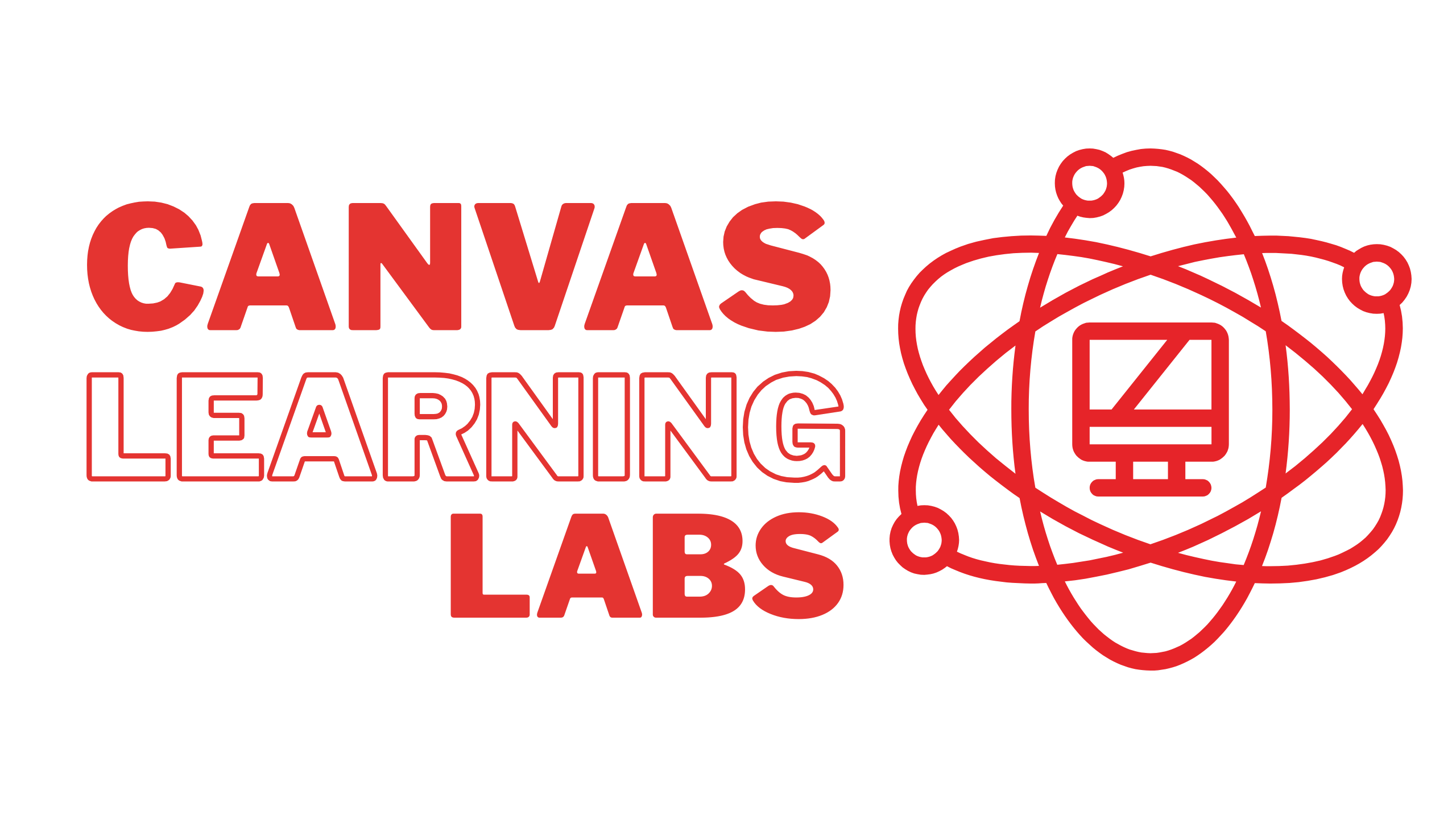 canvas learning labs logo with a laptop encircled by an atom