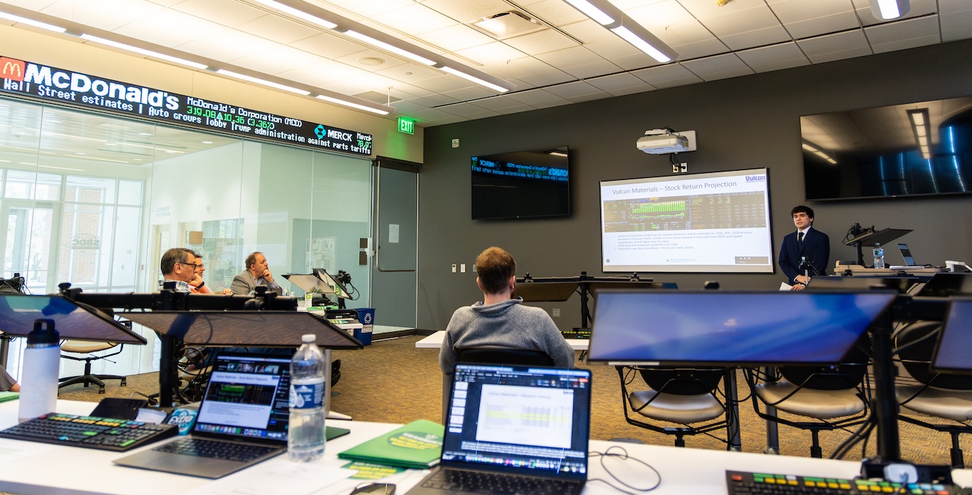 Business Student Presentation Student presenting in a Business class.