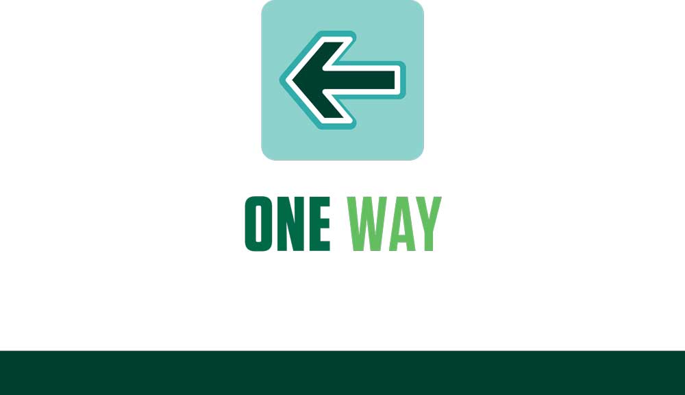 COVID sign - one way, left arrow